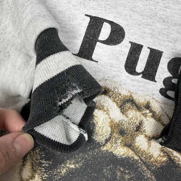 Vintage Pug Sweatshirt Dog Heavyweight XL Comfy Baggy Cute Crewneck USA - Picture 4 of 7